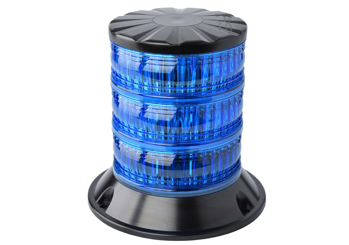 Gyrophare LED Bleu Triple étage classe 2  fixation 3 points